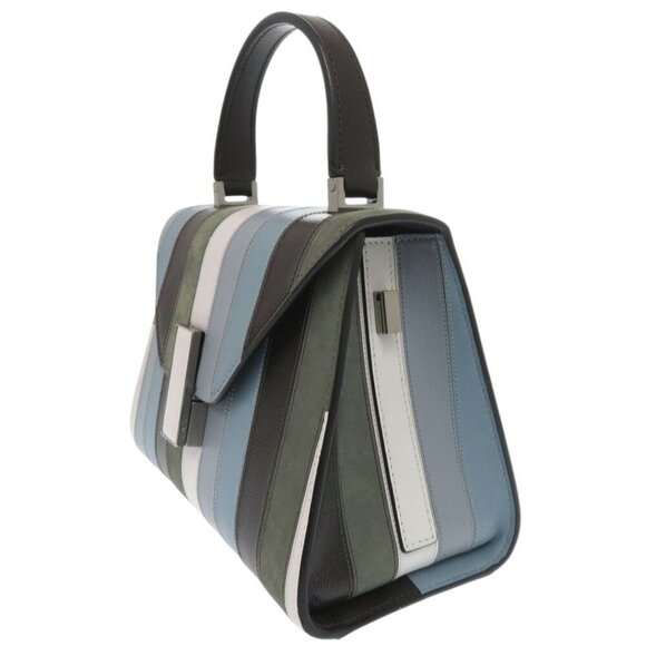 VALEXTRA Mini Iside Leather Blue 2way Handbag - Picture 7 of 11